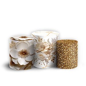 Trio Cilindro - Floral - Sublimado 3D