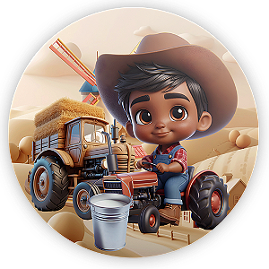 Painel de Mesa - Fazendinha Menino - Sublimado 3D