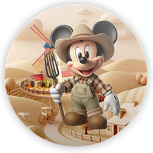 Painel de Mesa - Mickey Fazendinha - Sublimado 3D