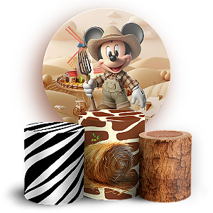 KIT Redondo e Trio - Mickey Fazendinha - Sublimado 3D