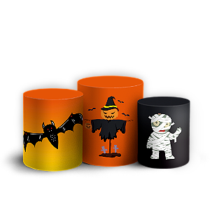 Trio Cilindro - Dia das Bruxas Halloween - Sublimado 3D