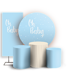 KIT Redondo Trio e Faixa - Oh Baby - Sublimado 3D