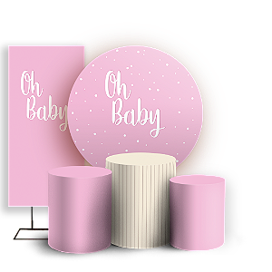 KIT Redondo Trio e Faixa - Oh Baby - Sublimado 3D