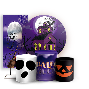 KIT Redondo Trio e Faixa - Dia das Bruxas Halloween - Sublimado 3D