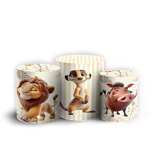 Trio Cilindro - Rei Leao - Sublimado 3D + Elástico