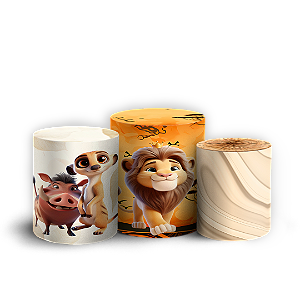 Trio Cilindro - Rei Leao - Sublimado 3D + Elástico