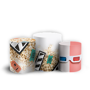 Trio Cilindro - Cinema - Sublimado 3D + Elástico