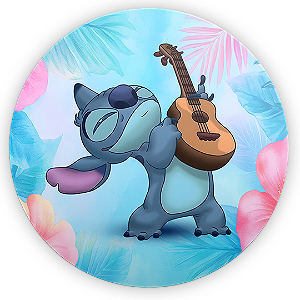 Painel de Mesa - Lilo e Stitch Azul  - Sublimado 3D