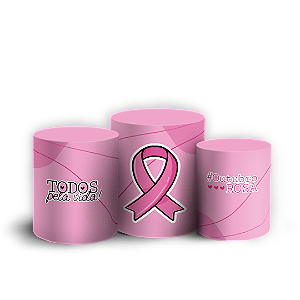 Trio Cilindro - Outubro Rosa - Sublimado 3D + Elástico