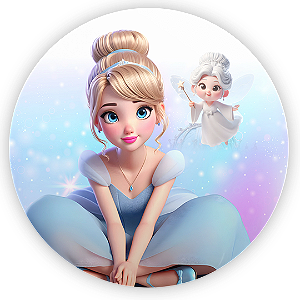 Painel de Mesa - Princesa Cinderela - Sublimado 3D
