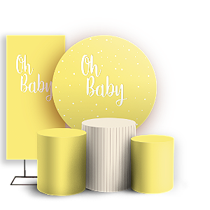 KIT Redondo Trio e Faixa - Oh Baby - Sublimado 3D