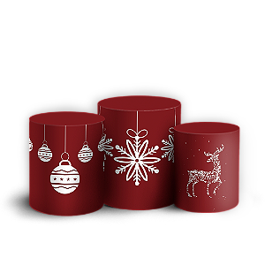 Trio Cilindro - Natal - Sublimado 3D + Elástico
