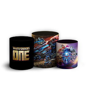 Trio Cilindro - Transformers - Sublimado 3D + Elástico