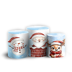 Trio Cilindro - Natal - Sublimado 3D + Elástico