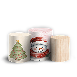 Trio Cilindro - Natal - Sublimado 3D + Elástico