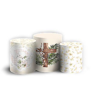 Trio Cilindro - Natal - Sublimado 3D + Elástico