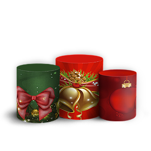 Trio Cilindro - Natal - Sublimado 3D + Elástico