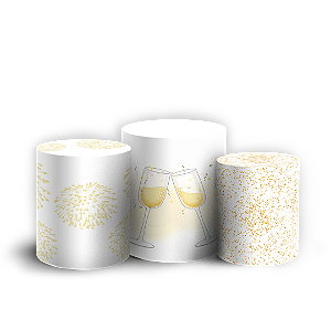 Trio Cilindro - Ano Novo - Sublimado 3D + Elástico