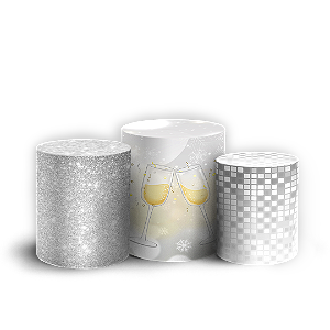 Trio Cilindro - Ano Novo - Sublimado 3D + Elástico