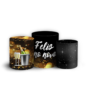 Trio Cilindro - Ano Novo - Sublimado 3D + Elástico