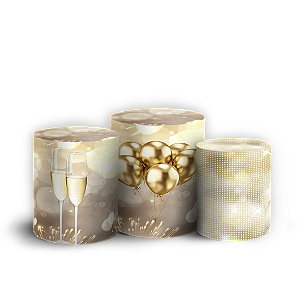 Trio Cilindro - Ano Novo - Sublimado 3D + Elástico