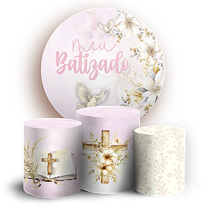 KIT Redondo e Trio - Batizado - Sublimado 3D