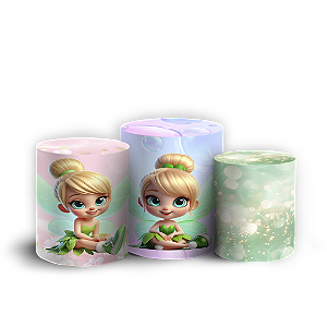 Trio Cilindro - Tinker Bell Sininho - Sublimado 3D + Elástico