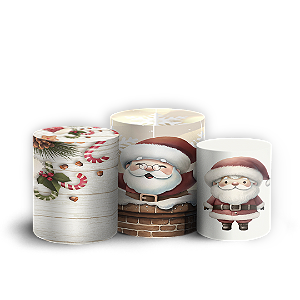 Trio Cilindro - Natal - Sublimado 3D + Elástico