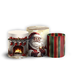 Trio Cilindro - Natal - Sublimado 3D + Elástico