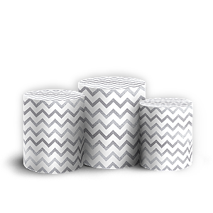 Trio Cilindro - Fundo Chevron Zig Zag - Sublimado 3D + Elástico