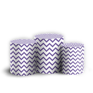 Trio Cilindro - Fundo Chevron Zig Zag - Sublimado 3D + Elástico