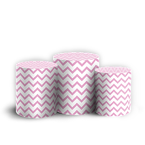 Trio Cilindro - Fundo Chevron Zig Zag - Sublimado 3D + Elástico