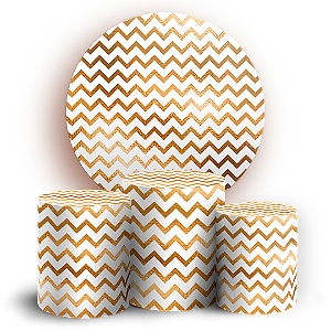 KIT Redondo e Trio - Fundo Chevron Zig Zag - Sublimado 3D
