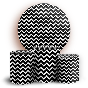 KIT Redondo e Trio - Fundo Chevron Zig Zag - Sublimado 3D