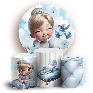 KIT Redondo e Trio - Cinderela - Sublimado 3D