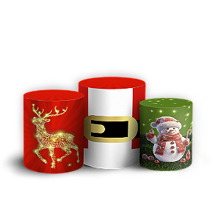 Trio Cilindro - Mickey Natal - Sublimado 3D