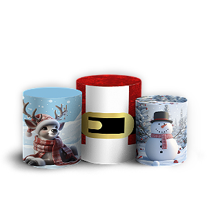 Trio Cilindro - Mickey Natal - Sublimado 3D