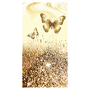 Faixa Lateral - Borboleta Dourada - Sublimado 3D