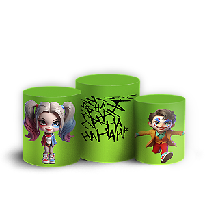 Trio Cilindro - Coringa e Arlequina - Sublimado 3D