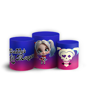 Trio Cilindro - Arlequina e Coringa - Sublimado 3D