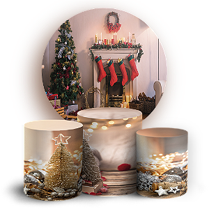 KIT Redondo e Trio - Natal - Sublimado 3D