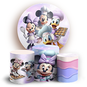 KIT Redondo e Trio - Minnie Confeitaria - Sublimado 3D