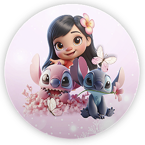 Painel de Mesa - Stitch Rosa - Sublimado 3D