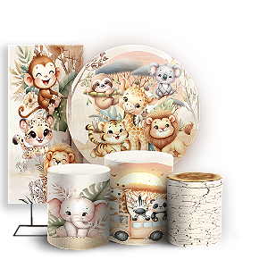 KIT Redondo Trio e Faixa - Safari - Sublimado 3D