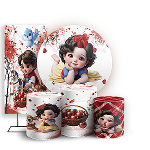 KIT Redondo Trio e Faixa - Branca De Neve - Sublimado 3D