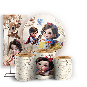 KIT Redondo Trio e Faixa - Branca De Neve - Sublimado 3D