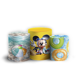 Trio Cilindro - Mickey Pool Party - Sublimado 3D