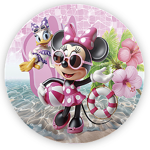 Painel de Mesa - Minnie Pool Party - Sublimado 3D