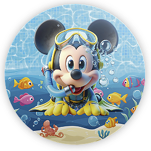 Painel de Mesa - Mickey Pool Party - Sublimado 3D