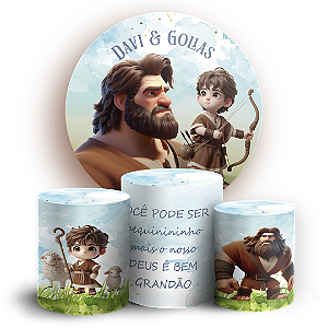 KIT Redondo e Trio - Religioso Davi E Golias - Sublimado 3D